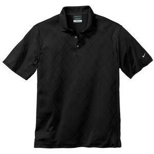 Nike Golf Dri-FIT Cross-Over Texture Polo Black White Swoosh XL Performance